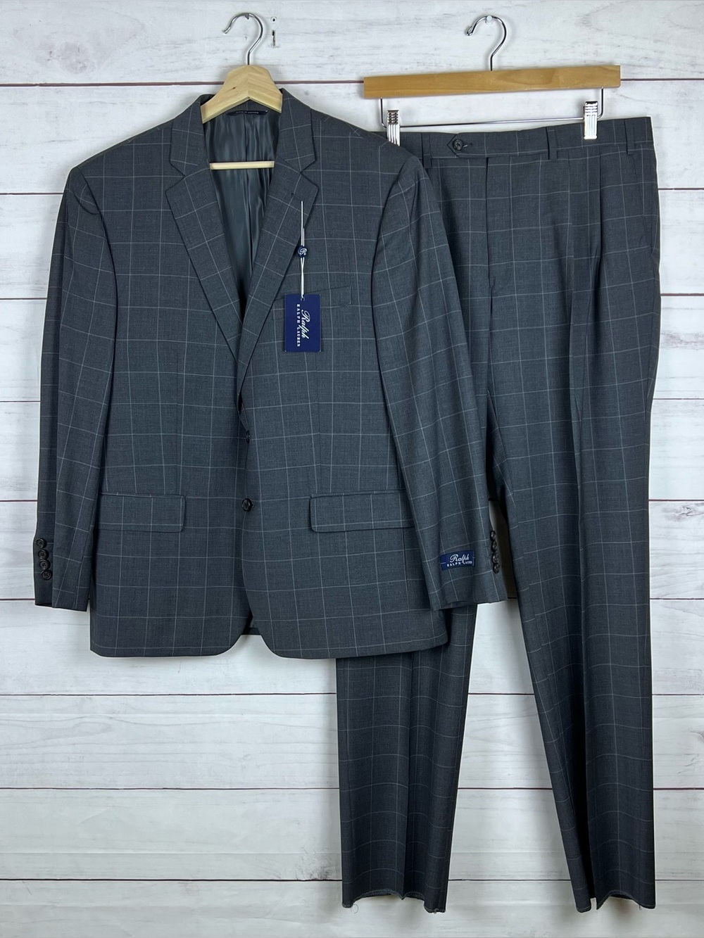 Ralph Lauren Men's NERO21RZD703 Wool Stretch Suit Grey 42S 36W NWT